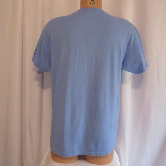 Abraham Lincoln Shirt Large Light Blue USA Flag Sunglasses Graphic Tee - Picture 2 of 6